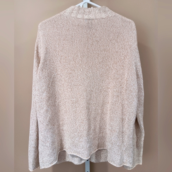 Eileen Fisher Woman (Size 1X) Cream Color, Zip Down Turtleneck Sweater - Picture 2 of 7